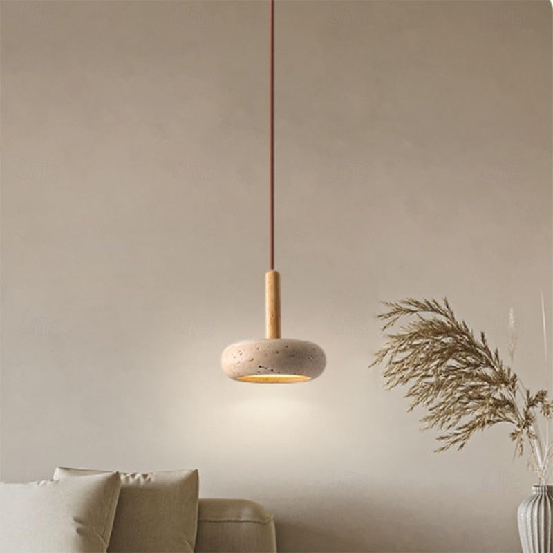 Hourglass Travertine Pendant Light - view 7 | Liootrlamp