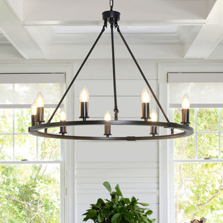 Rustic Industrial Black Candle Chandelier