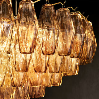 Amber Murano Glass Round Chandelier