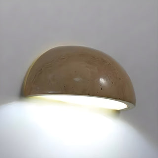 Mid-Century Semi-Circle Stone Wall Lamp