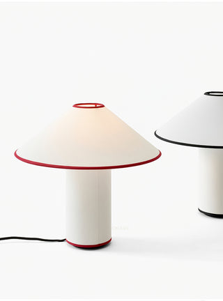 Red Trim Cone Shade Table Lamp