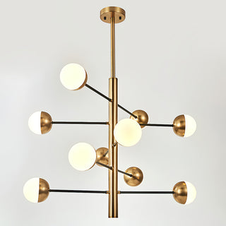 10-Globe Modern Brass Chandelier