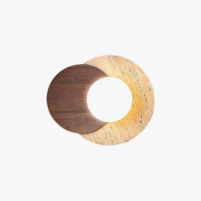مصباح جداري خشب حجر Partial Eclipse