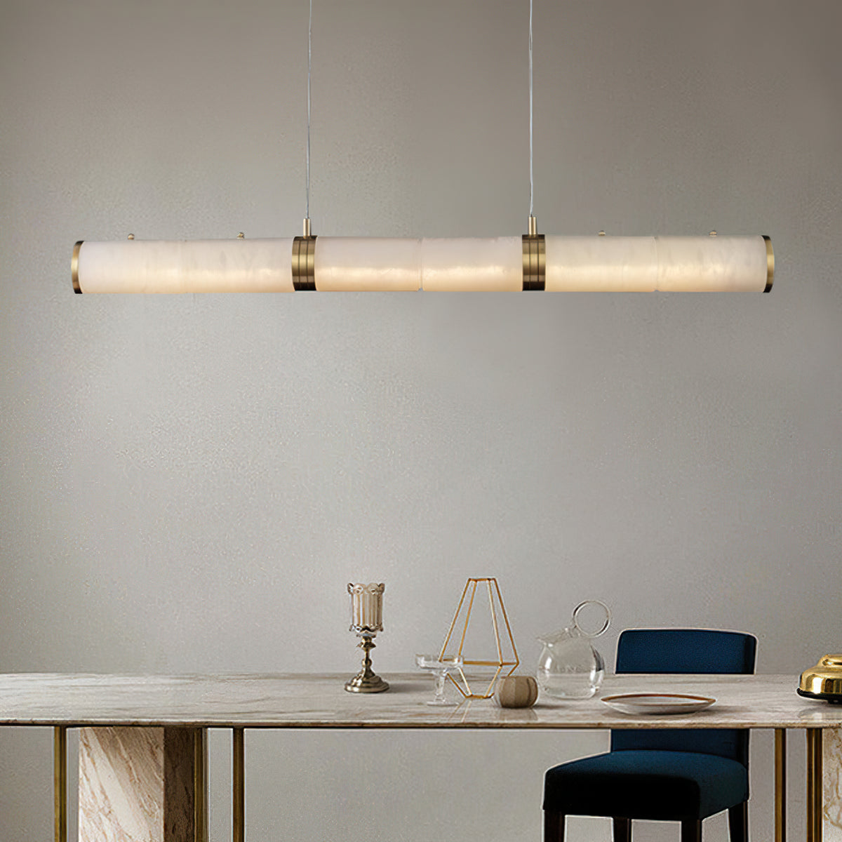 Alabaster Column Linear Chandelier - view 12 | Liootrlamp