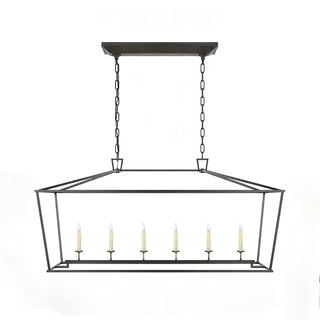 Gold Rectangular Lantern Linear Chandelier