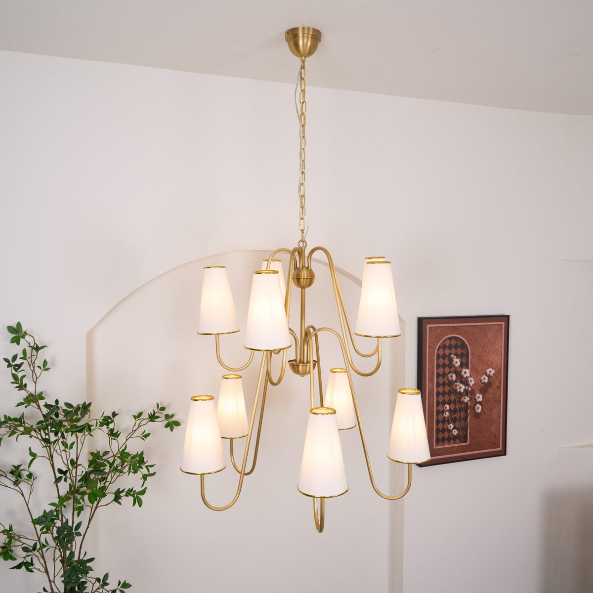 Gold Two-Tier Montreuil  Chandelier