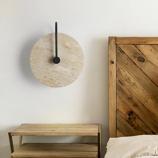 Minimalist Circular Travertine Wall Sconce