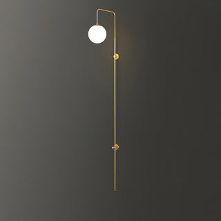 Brass Globe Arm Wall Sconce