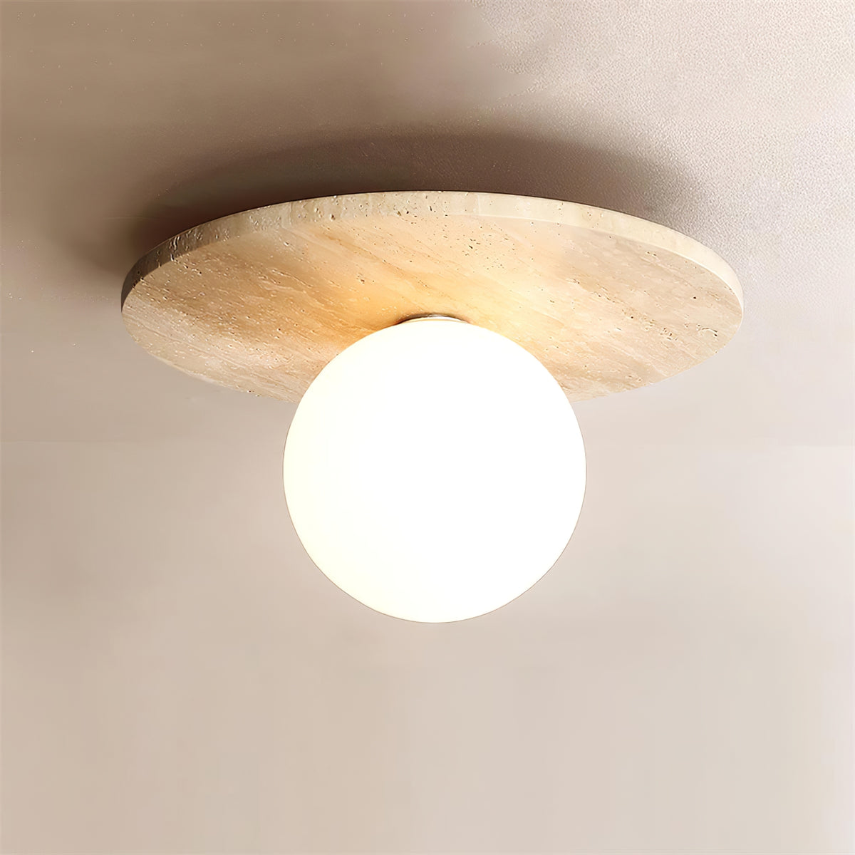 Minimalist Stone Disc Ceiling Light - view 15 | Liootrlamp