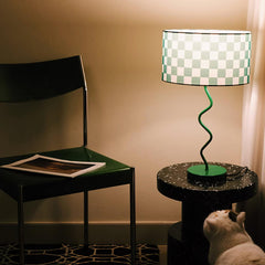 Green Grid Modern Table Lamp