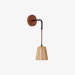 Yellow Travertine Disc Base Wall Lamp