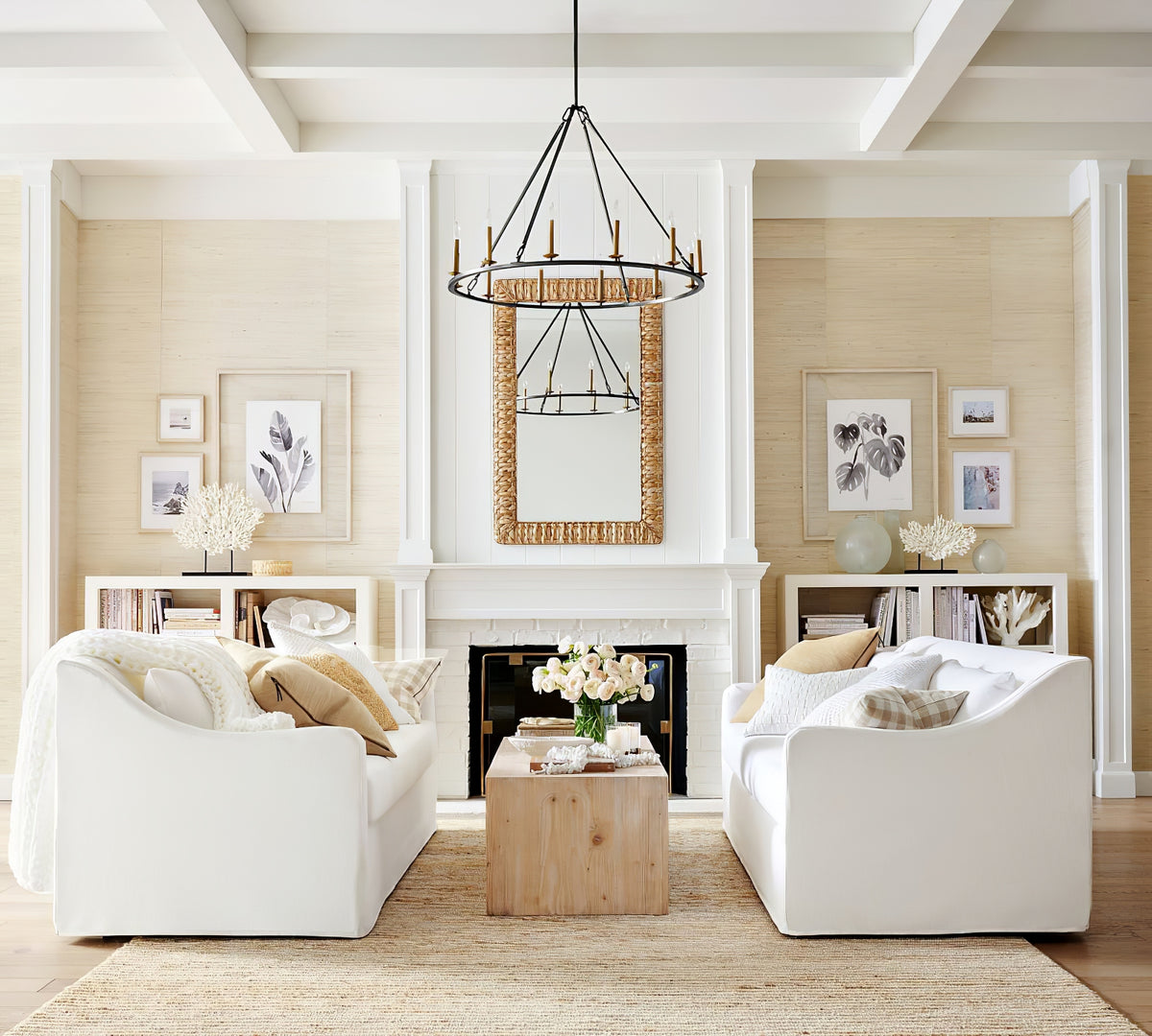 Black Round Farmhouse Candle Chandelier