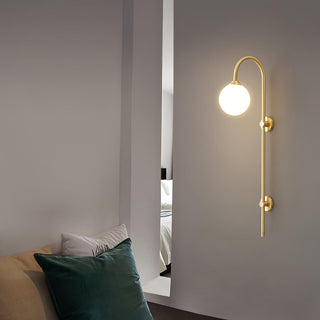 Brass Globe Arm Wall Sconce