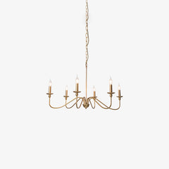 Gilded 6-Arm Candlestick Chandelier