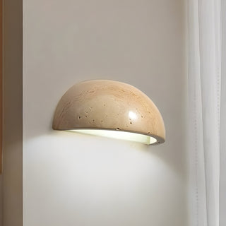 Mid-Century Semi-Circle Stone Wall Lamp