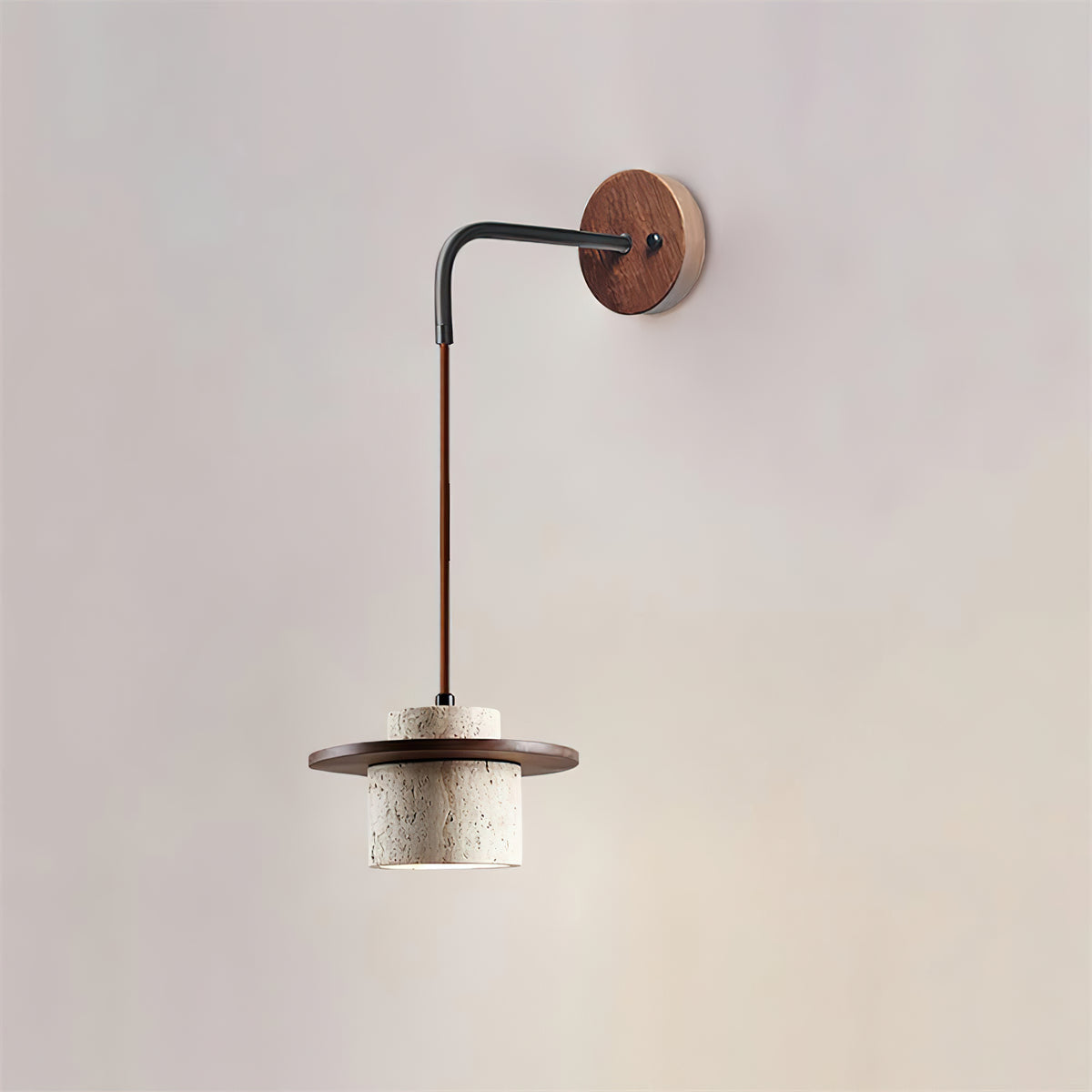 Rustic Textured Cata  Stone Wall Lamp - view 3 | Liootrlamp