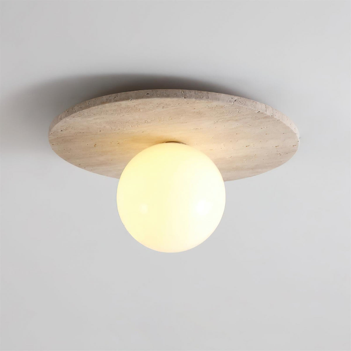 Minimalist Stone Disc Ceiling Light - view 17 | Liootrlamp