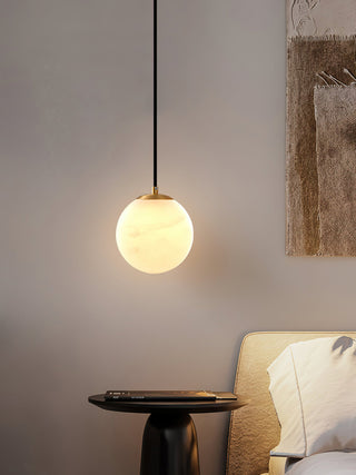 Amber Alabaster Globe Pendant Light