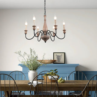 Rustic Farmhouse Candlestick Chandelier