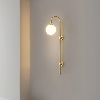 Brass Globe Arm Wall Sconce