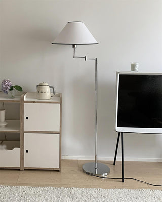 Contemporary Chrome Swing Arm Floor Lamp