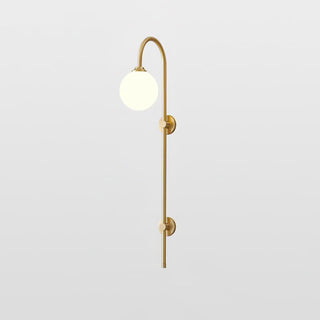 Brass Globe Arm Wall Sconce