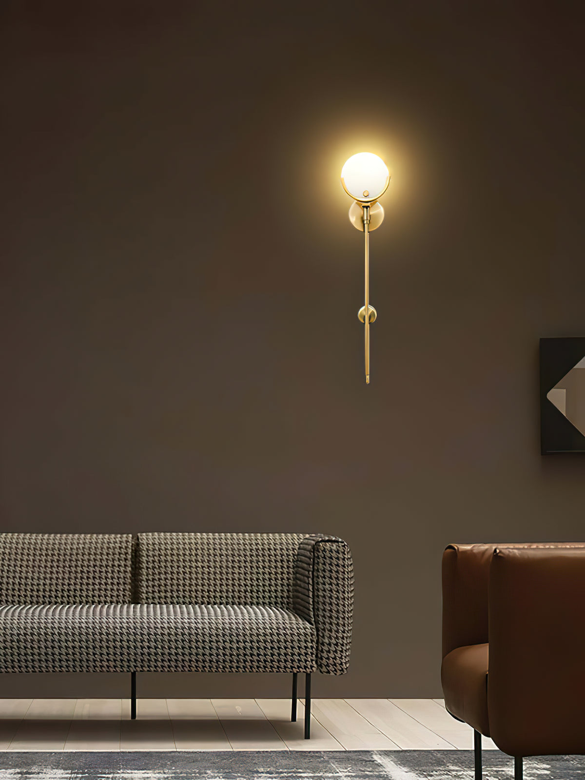 Universal Ava Brass Wall Light - view 13 | Liootrlamp