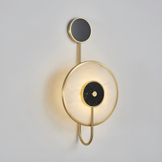 Art Deco Black & White Alabaster Wall Lamp