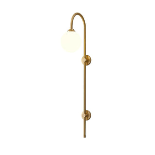 Brass Globe Arm Wall Sconce