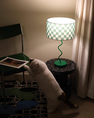 Green Grid Modern Table Lamp