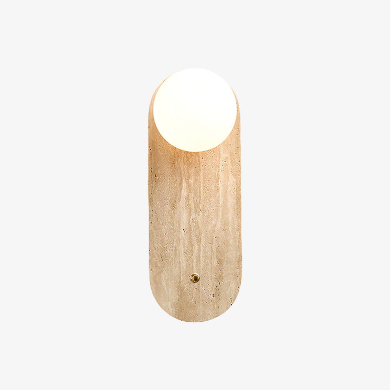 Yellow Oval Travertine Wall Sconce | Liootrlamp