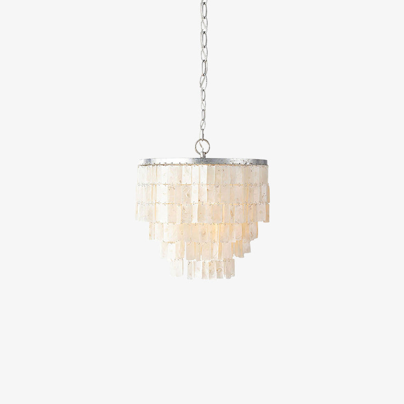 Modern Capiz Shell Cascade Chandelier