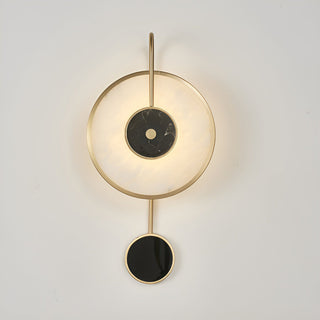 Art Deco Black & White Alabaster Wall Lamp