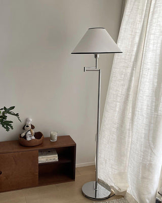 Contemporary Chrome Swing Arm Floor Lamp