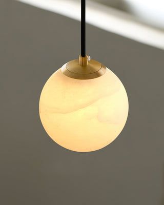 Amber Alabaster Globe Pendant Light