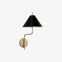 Fabric Lampshade Brass Curved Wall Lamp