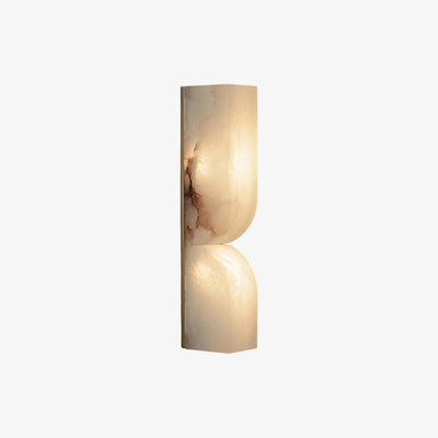 Rectangular Alabaster Curved Wall Sconce