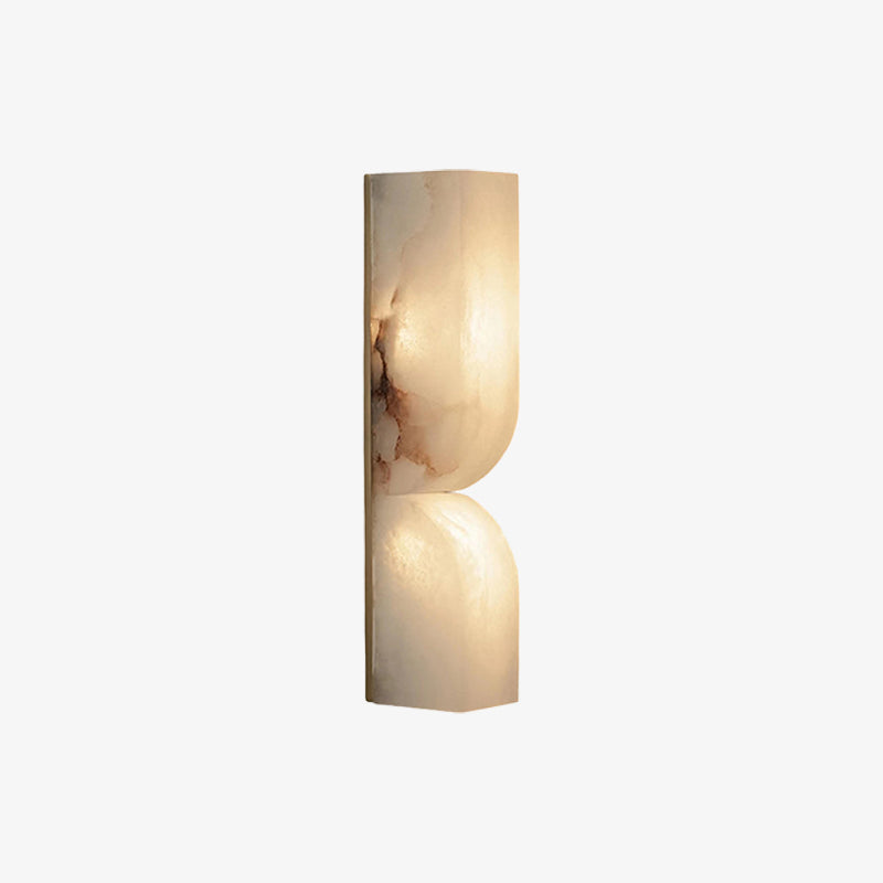 Rectangular Alabaster Curved Wall Sconce