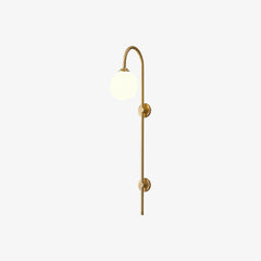 Brass Globe Arm Wall Sconce