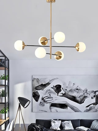 10-Globe Modern Brass Chandelier