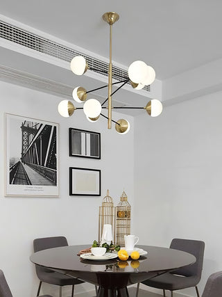 10-Globe Modern Brass Chandelier