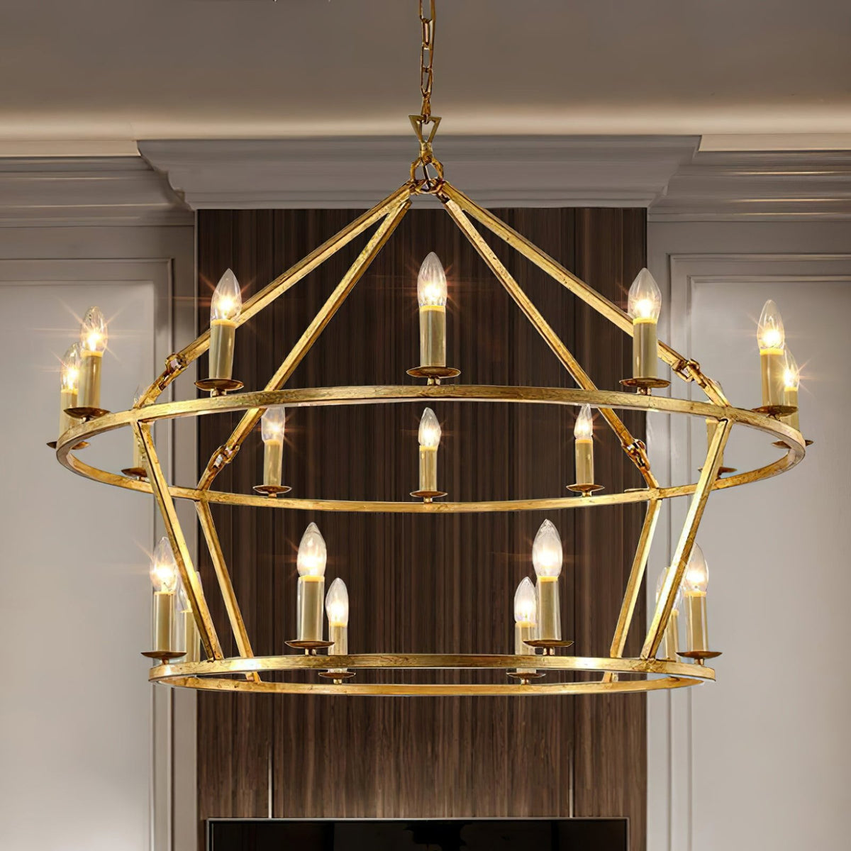 Brass Tiered Chandelier