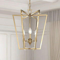 Frame gold cage chandelier