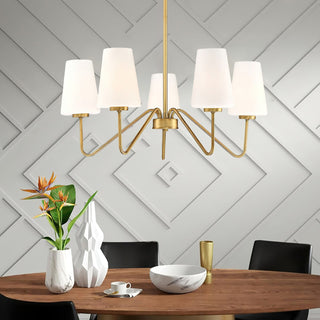 Simple brass five-head chandelier