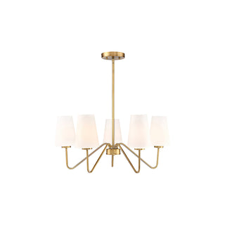 Simple brass five-head chandelier