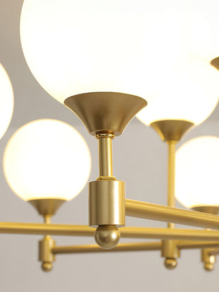 Brass Globe Mid-Century Modern Chandelier