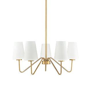 Simple brass five-head chandelier