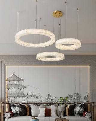 Triple Ring Alabaster Pendant Light