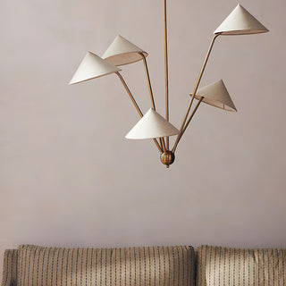 5-Arm Fabric Cone Chandelier