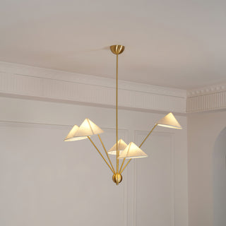 5-Arm Fabric Cone Chandelier